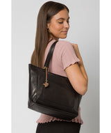 'Monique' Black Leather Tote Bag image 2