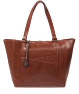 'Monique' Conker Brown Leather Tote Bag
