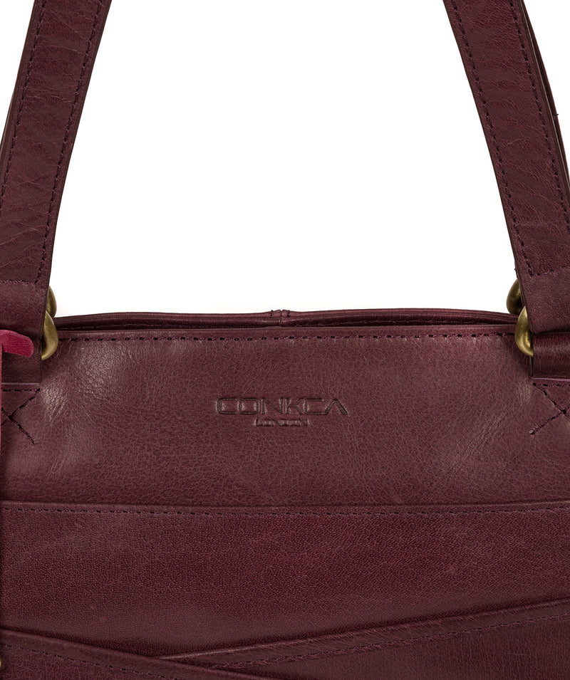 'Monique' Plum Leather Tote Bag Pure Luxuries London