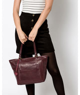 'Monique' Plum Leather Tote Bag image 2