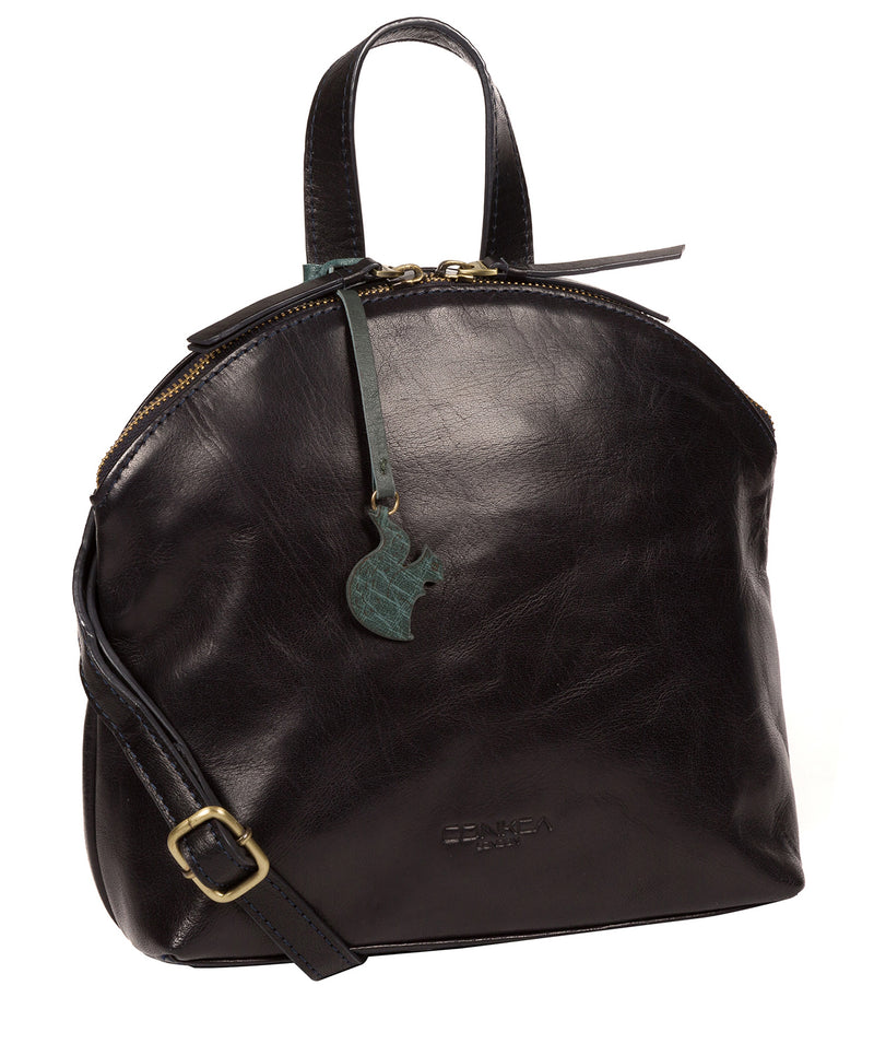 'Ingrid' Navy Leather Cross Body Bag Pure Luxuries London