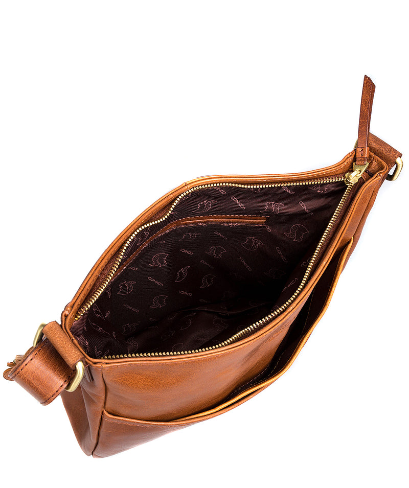 'India' Conker Brown and Cognac Leather Shoulder Bag