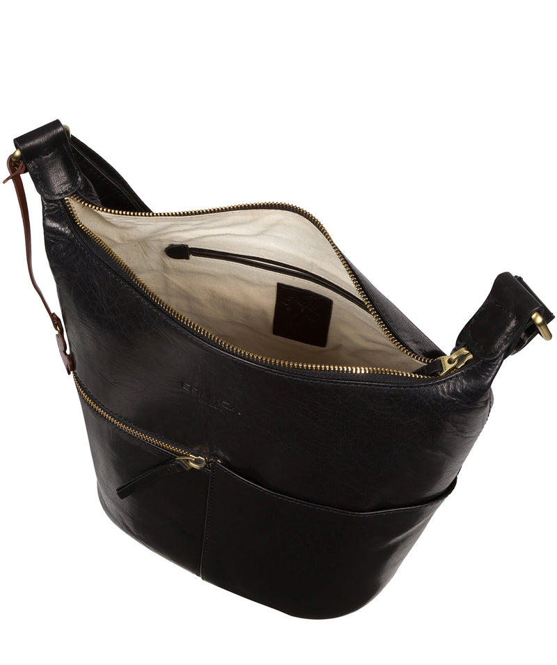 Conkca London Originals Collection #product-type#: 'Kristin' Black Leather Shoulder Bag