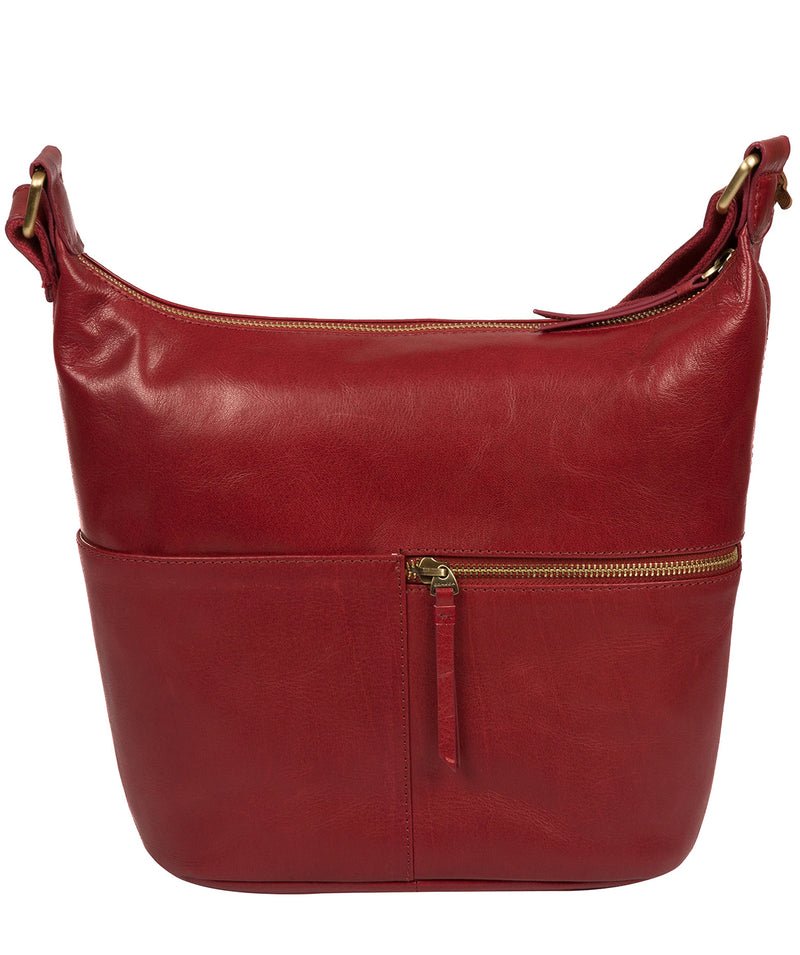 'Kristin' Chilli Pepper Leather Shoulder Bag image 3