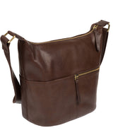 'Kristin' Dark Brown Leather Shoulder Bag image 5