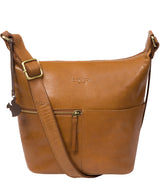 'Kristin' Dark Tan Leather Shoulder Bag