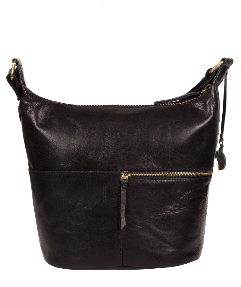 'Kristin' Navy Leather Shoulder Bag image 3