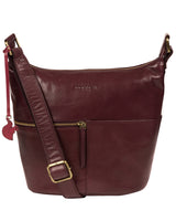 'Kristin' Plum Leather Shoulder Bag image 1