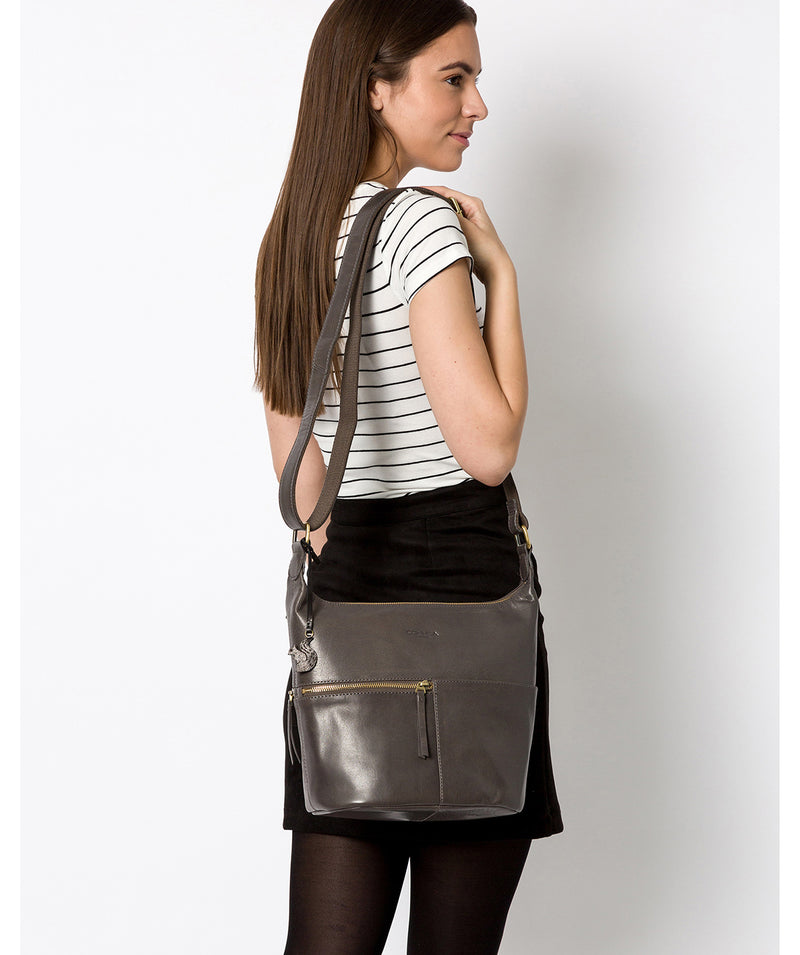 'Kristin' Slate Leather Shoulder Bag image 2