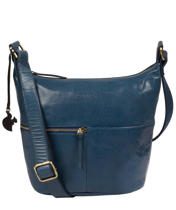 'Kristin' Snorkel Blue Leather Shoulder Bag image 1