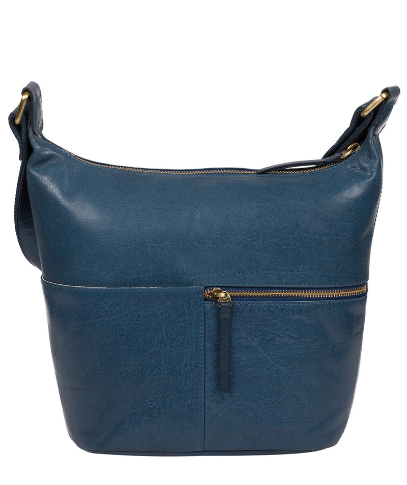 'Kristin' Snorkel Blue Leather Shoulder Bag image 3