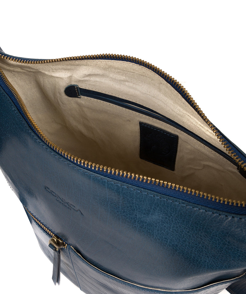 'Kristin' Snorkel Blue Leather Shoulder Bag image 4