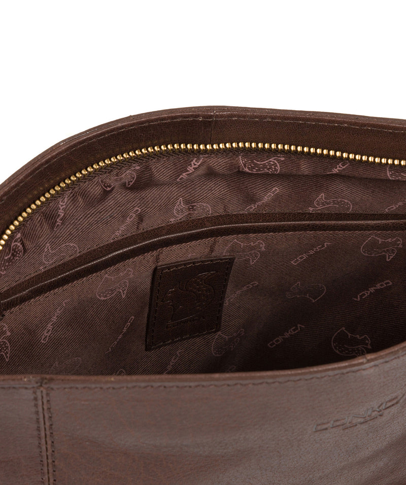 'Robyn' Dark Brown Leather Shoulder Bag image 4