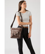 'Robyn' Dark Brown Leather Shoulder Bag image 2