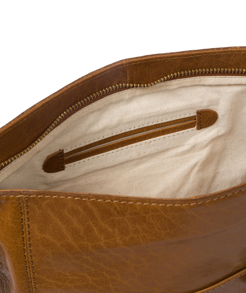 'Robyn' Dark Tan Leather Shoulder Bag