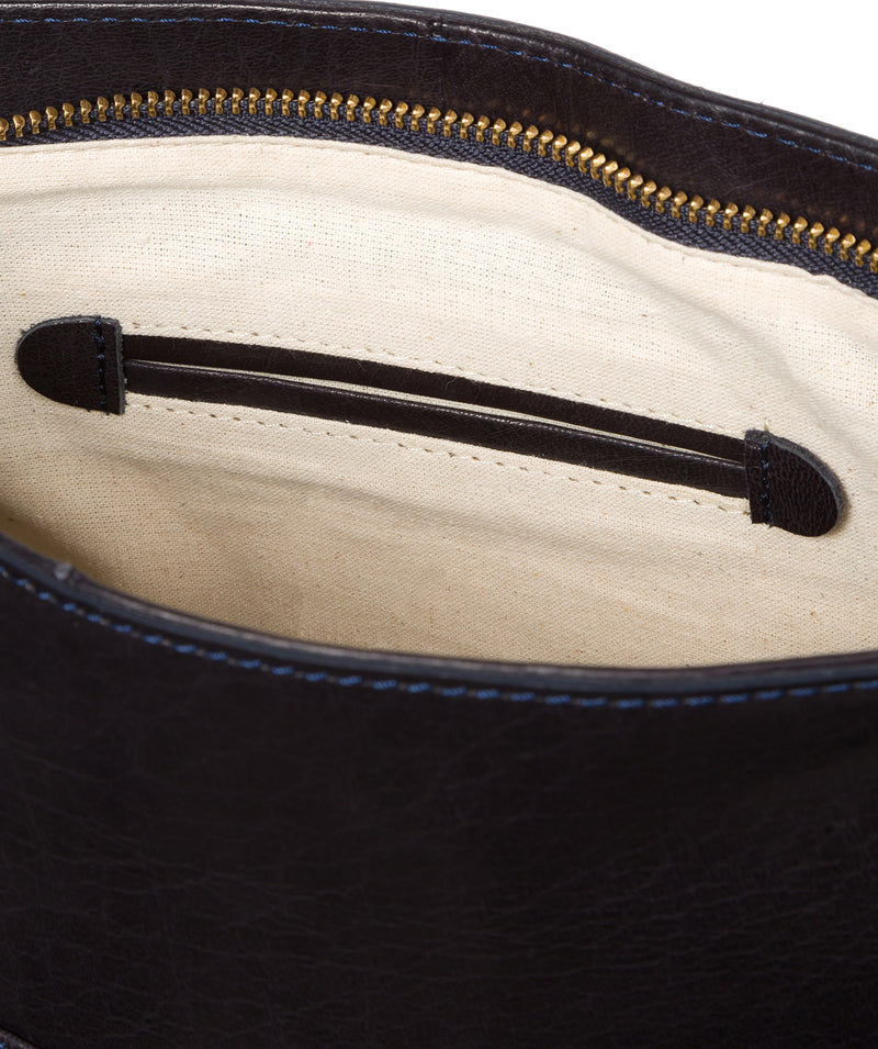 'Robyn' Navy Leather Shoulder Bag
