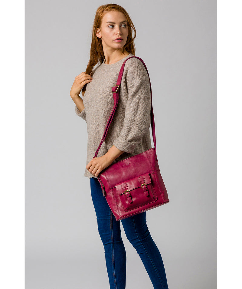 'Robyn' Orchid Leather Shoulder Bag Pure Luxuries London