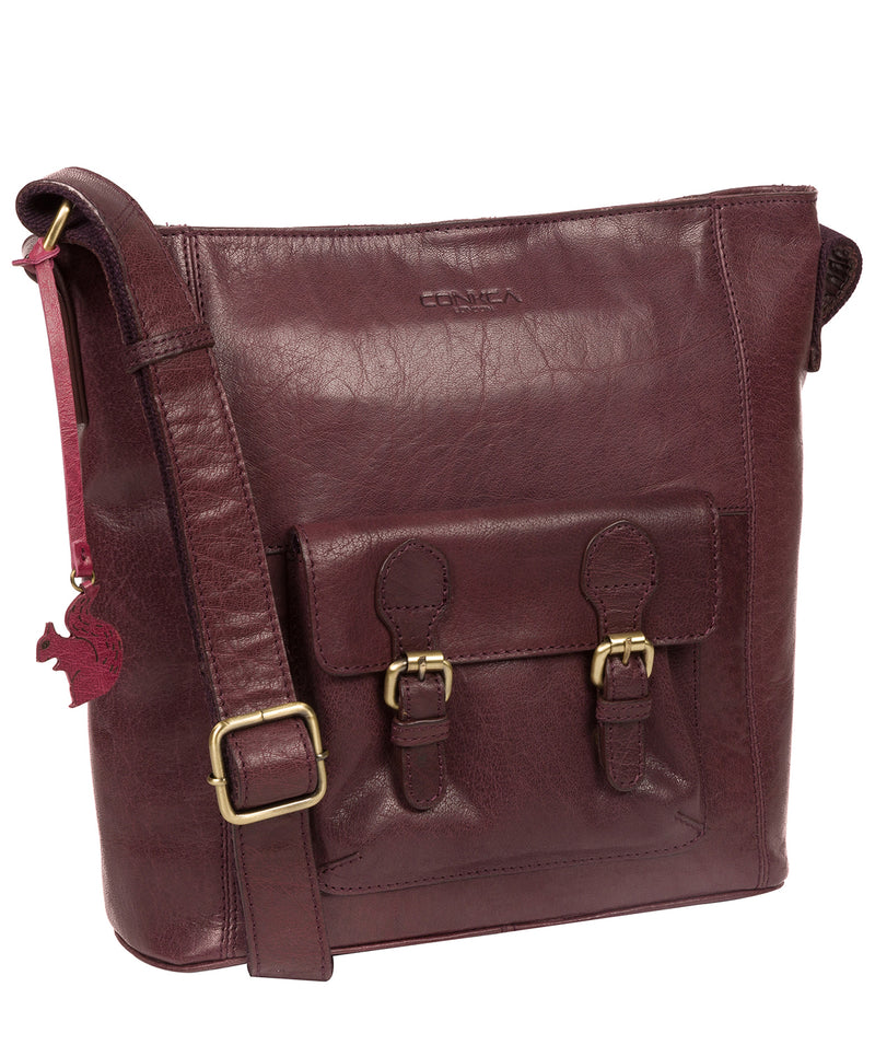 'Robyn' Plum Leather Shoulder Bag image 5