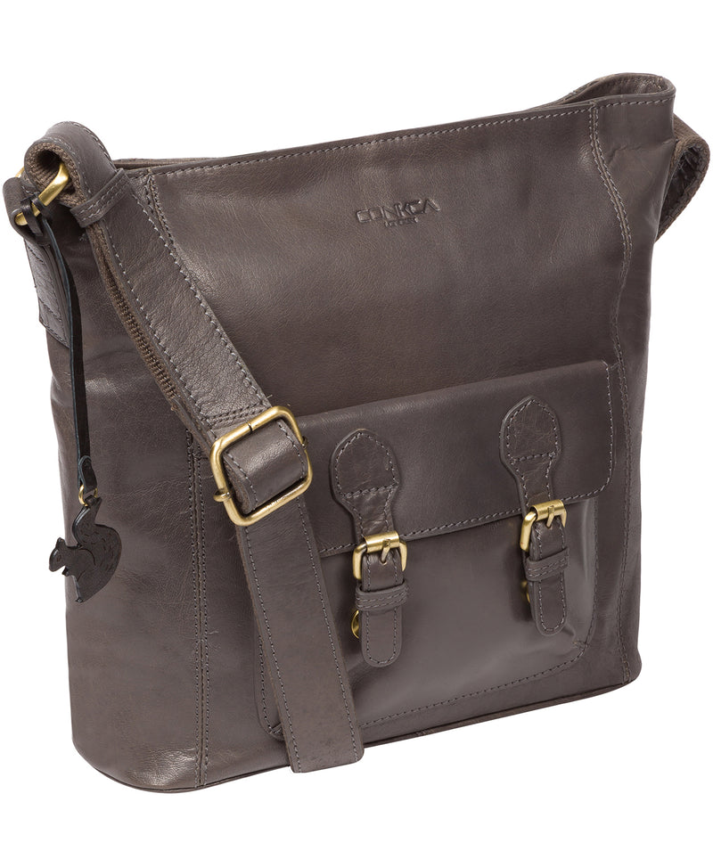 'Robyn' Slate Leather Shoulder Bag
