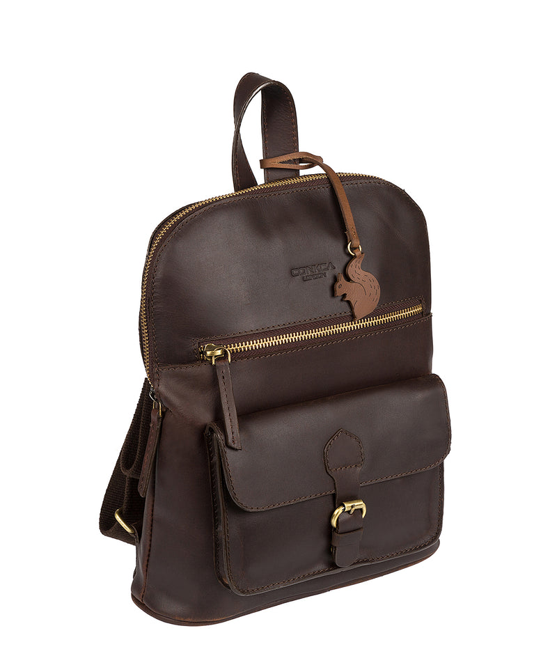 'Grove' Vintage Brown Handcrafted Leather Small Backpack