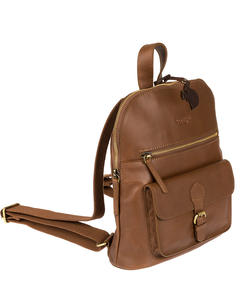 'Grove' Chestnut Leather Backpack