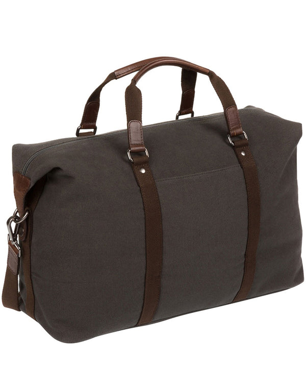 'Hackney' Grey Canvas & Leather Holdall image 3