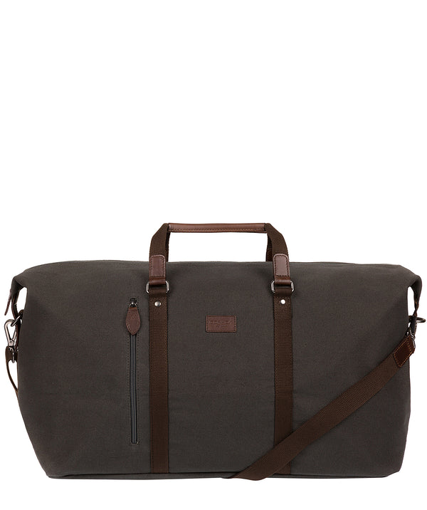 'Suttom' Grey Canvas & Leather Holdall