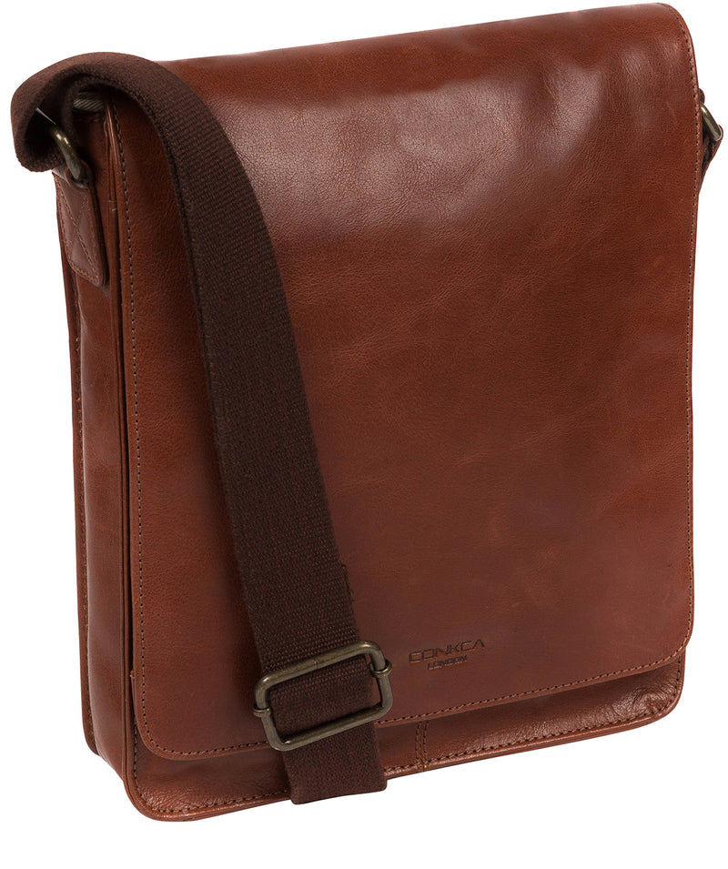 'Bowen' Conker Brown Leather Cross Body Bag image 5