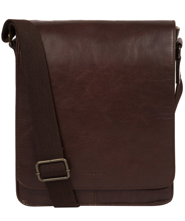 'Bowen' Dark Brown Leather Cross Body Bag image 1