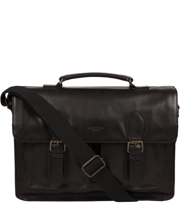 'Pinter' Black Leather Work Bag image 1