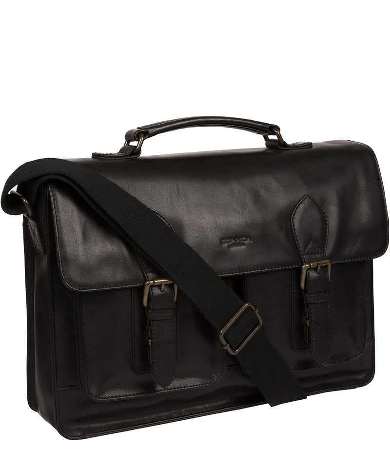 'Pinter' Black Leather Work Bag image 5