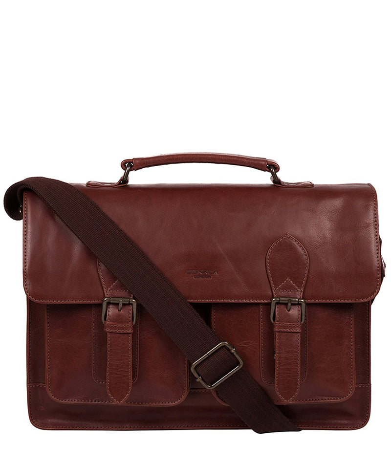 'Pinter' Conker Brown Leather Work Bag