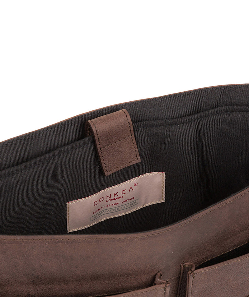 'Pinter' Vintage Brown Leather Work Bag image 4