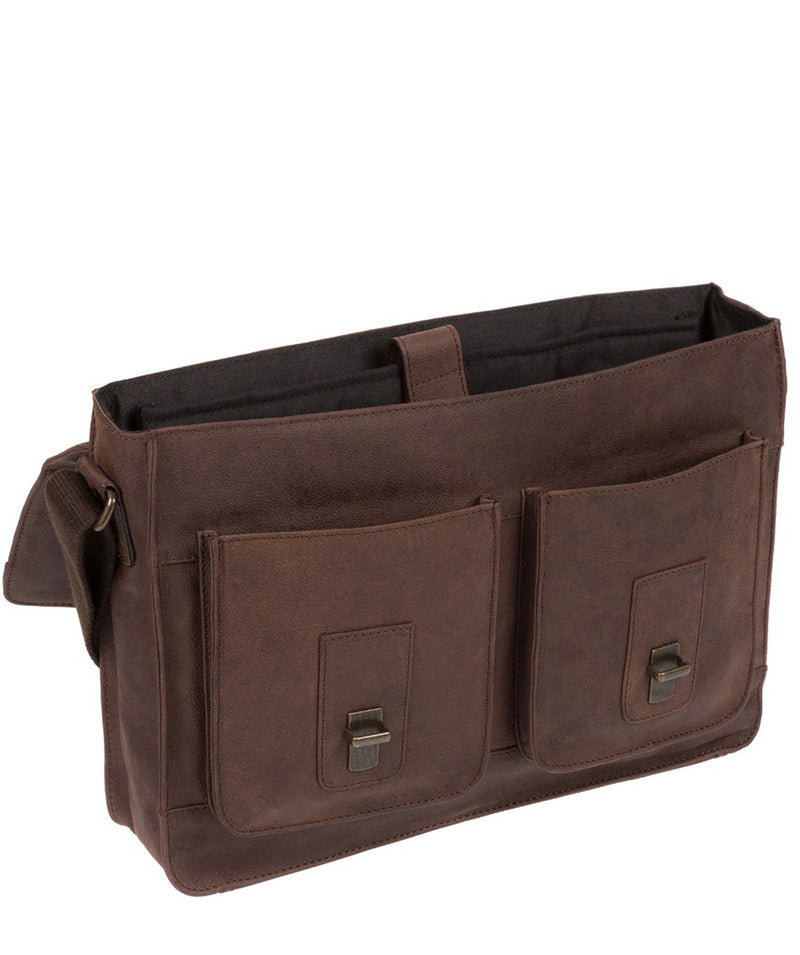 'Pinter' Vintage Brown Leather Work Bag image 5