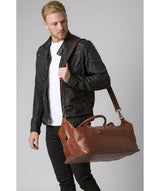 'Storey' Conker Brown Leather Holdall