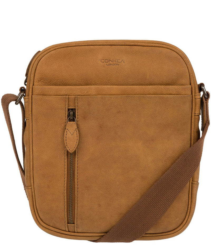 'Lowe' Vintage Chestnut Leather Cross Body Bag