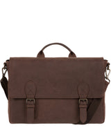 'Edgar' Vintage Brown Leather Briefcase