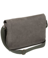 'Bolt' Vintage Grey Leather Messenger Bag