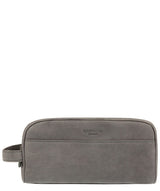 'Rudkin' Vintage Grey Leather Washbag