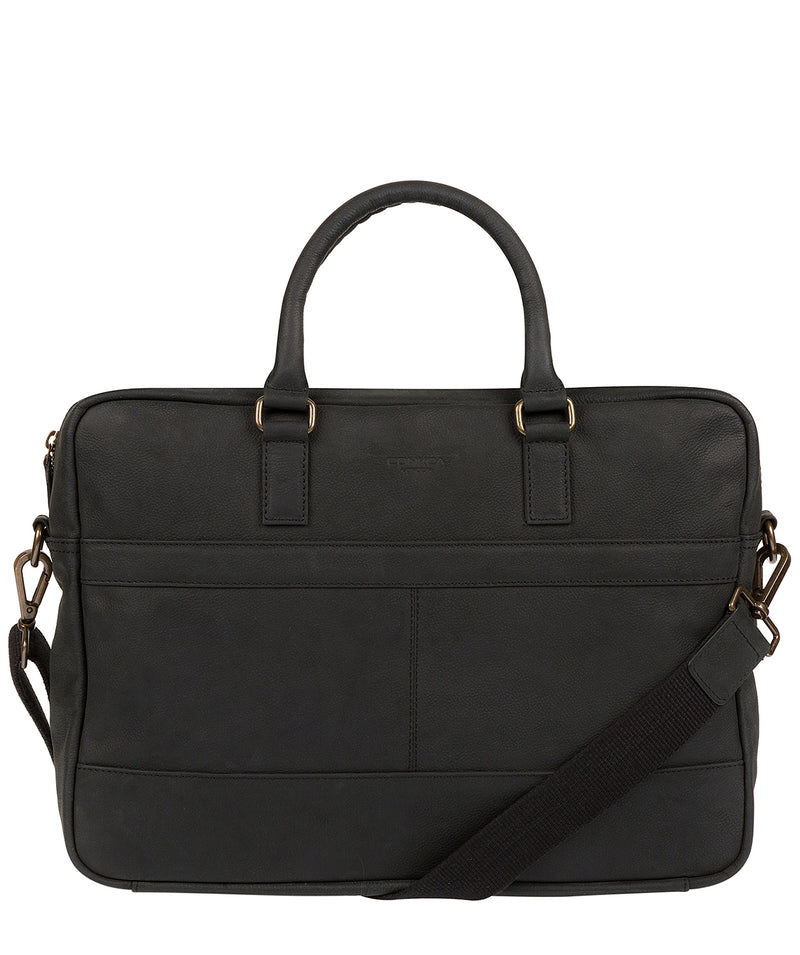 'Grafton' Vintage Black Leather Workbag