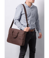 'Grafton' Vintage Brown Leather Workbag image 2