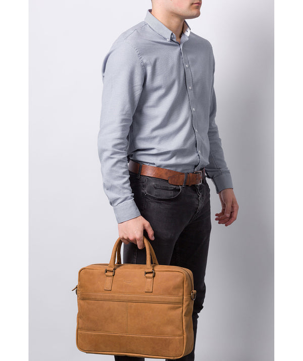 'Grafton' Vintage Chestnut Leather Workbag Pure Luxuries London