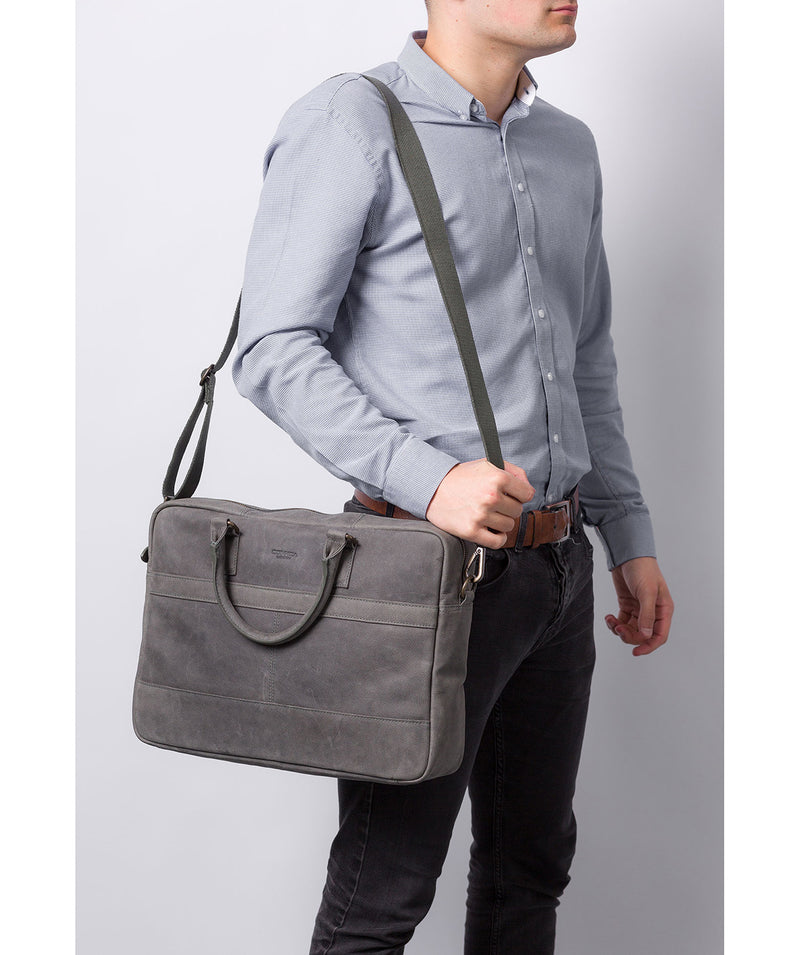Grey Leather Workbag 'Grafton' by Conkca London – Pure Luxuries London