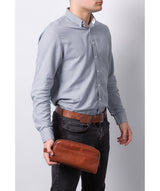 'Rudkin' Conker Brown Leather Washbag Pure Luxuries London