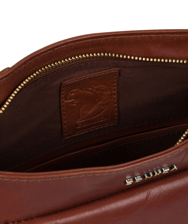 'Olina' Cognac Leather Cross Body Bag image 4