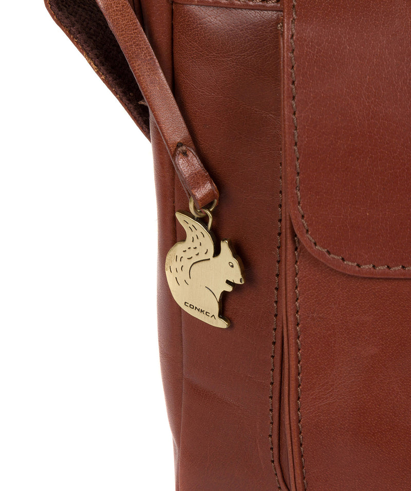 'Olina' Cognac Leather Cross Body Bag Pure Luxuries London
