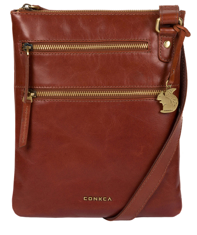 'Spriza' Cognac Handcrafted Leather Cross-Body Bag image 1
