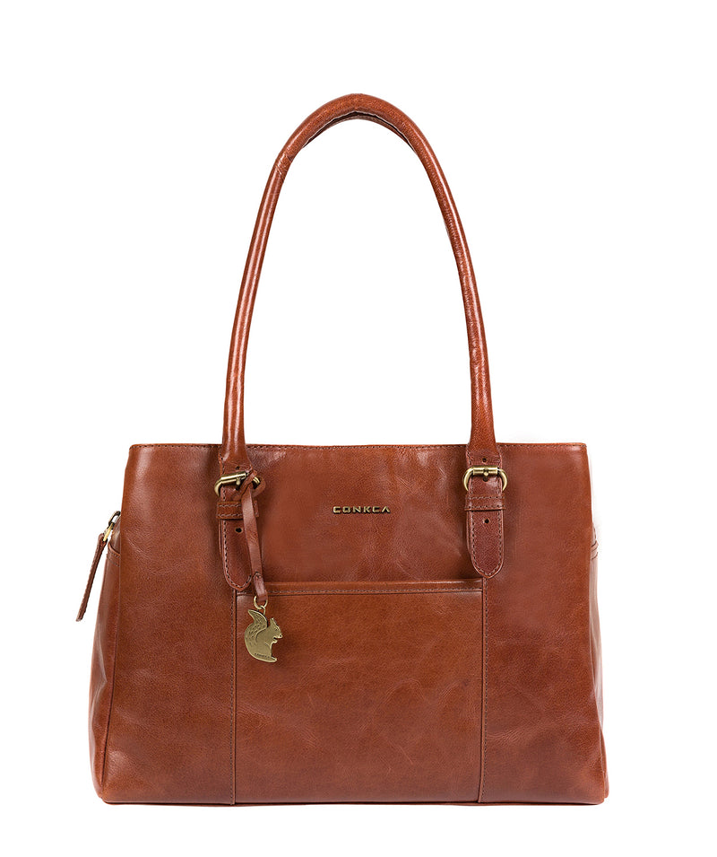 'Carmela' Cognac Handcrafted Leather Handbag