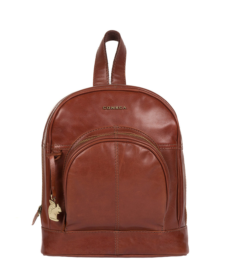 'Kir' Cognac Leather Backpack