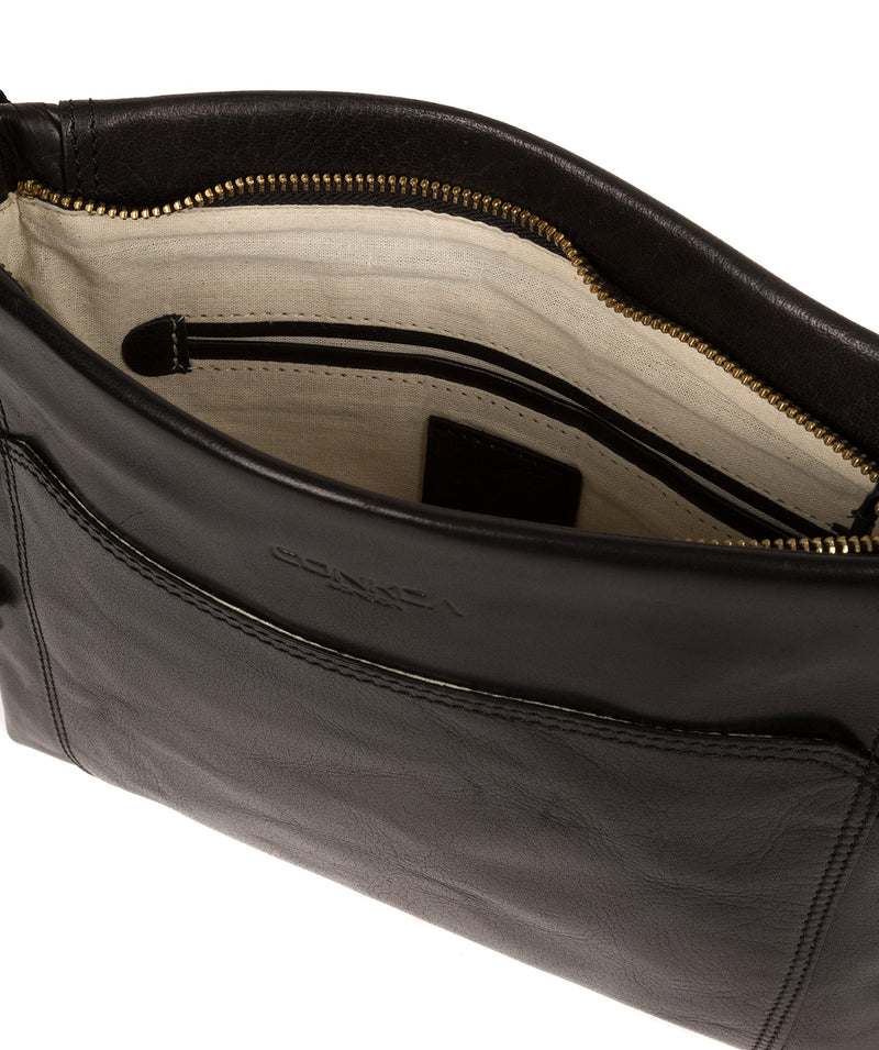 'Lina' Black Leather Cross Body Bag Pure Luxuries London